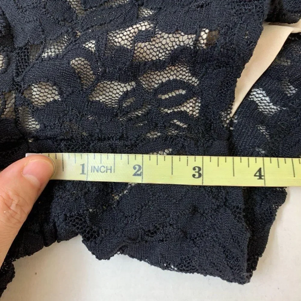 1. State Short Sleeve Lace Romper Black - Picture 9 of 11